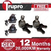 4 Pcs Trupro Lower+upper Ball Joints for NISSAN COMMERCIAL DATSUN 720 2WD 83-85