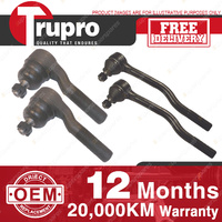 4 Pcs Trupro Outer Inner Tie Rod Ends for NISSAN NAVARA 2WD D21 Ser 8/85-on
