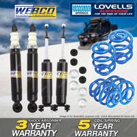 Front Rear Webco Shock Absorbers Lovells Sport Low Springs for Ford Falcon XE XF