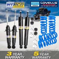 Front Rear Webco Shock Absorbers Lovells STD Springs for Mitsubishi Pajero NM