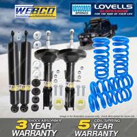Front Rear Webco Shock Absorbers Lovells STD Spring for Holden Commodore VY 6Cyl