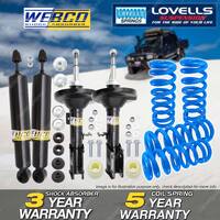 F + R Webco Shock Absorbers Lovells Raised Springs for Holden Commodore VZ Ute