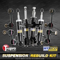 Front+Rear Webco Shock Absorbers Trupro Sway Bar Links for Honda CR-V RD7 01-06