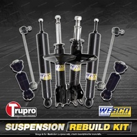 Front + Rear Webco Shock Absorber Trupro Sway Bar Link Kit for Volvo V50 04-On