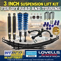 75mm + 50mm Complete Strut Lift Kit Control Arm for Toyota Hilux KUN26 GGN25