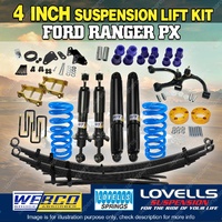 4" 100mm Suspension Lift Kit Webco RAW 4x4 Control Arm for Ford Ranger PX 12-18