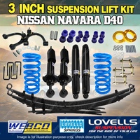 3 Inch 75mm Webco RAW 4x4 Lovells Lift Kit Control Arm for Nissan Navara D40