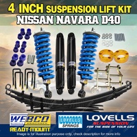100mm Complete Strut Suspension Lift Kit for Nissan Navara D40 4WD Excl. STX550