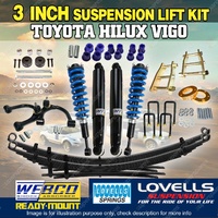 3 Inch 75mm Complete Strut Lift Kit Control Arm for Toyota Hilux KUN26 GGN25