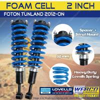 2"50mm Front Foam Cell Lovells Complete Strut Lift Kit for Foton Tunland 12-on