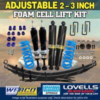 Adjustable 2 - 3" Foam Cell Lift Kit Coil Diff Drop for Toyota Hilux KUN26 GGN25