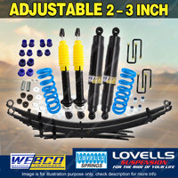 2"-3" Adjustable Lift Kit Shocks Lovells Springs Raw Leaf for Isuzu D-Max 12-20