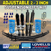 2"-3" Adjustable Lift Kit Shocks Lovells Coil Raw Leaf for Mazda BT-50 21-on