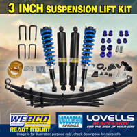 75mm + 50mm Lift Kit Complete Strut Lovells RAW Leaf Diff for Mazda BT50 11-20