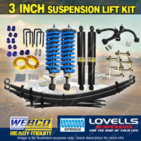 3" 75mm Complete Strut Lift Kit Raw Leaf Lovell Coil Arm for Ford Ranger PX3