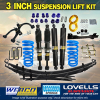 3" 75mm Lift Kit Shock Lovells Coil Raw Leaf Arm Diff for Isuzu D-Max 12-20