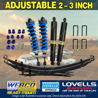 Adjustable 2 - 3" Pre Assembled Lift Kit Raw Leaf for Mitsubishi Triton MQ