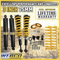 3" Lift Kit Pre Assembled Shocks King Coil Diff Spacer for Ford Everest 15-18