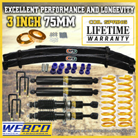 75mm + 50mm Lift Kit Webco Shocks King Coil EFS Leaf for Isuzu D-Max 12-20