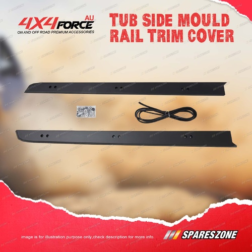 2 Pcs 4X4FORCE Tub Side Mould Rail Trim Cover for Ford Ranger Next Gen T9 22-ON