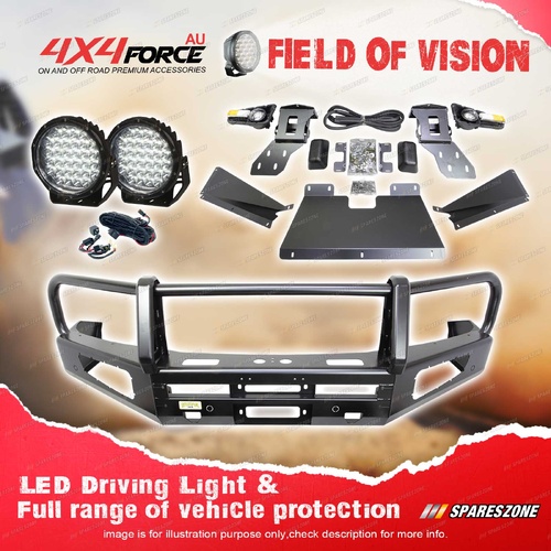 4X4FORCE Premium Armor 3 Loop Bumper Bullbar Drive Lights for Nissan Patrol Y62