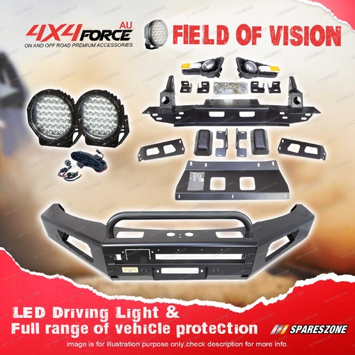 4X4FORCE Safari Shield U Loop Bullbar Drive Lights for Mazda BT-50 11-20