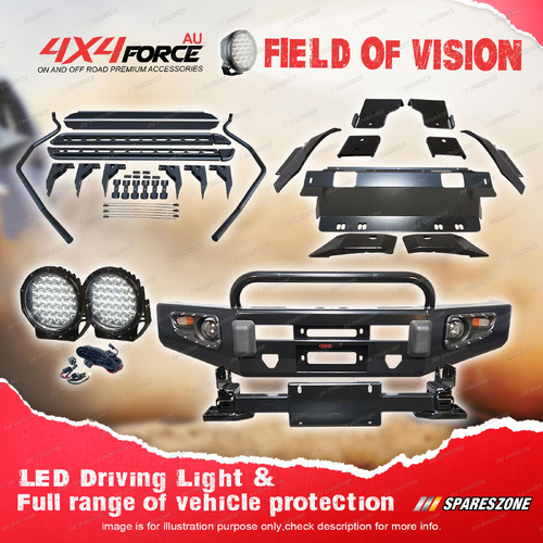 Safari Shield U Loop Bumper Bullbar Light Side Steps for Toyota Hilux Revo 15-On