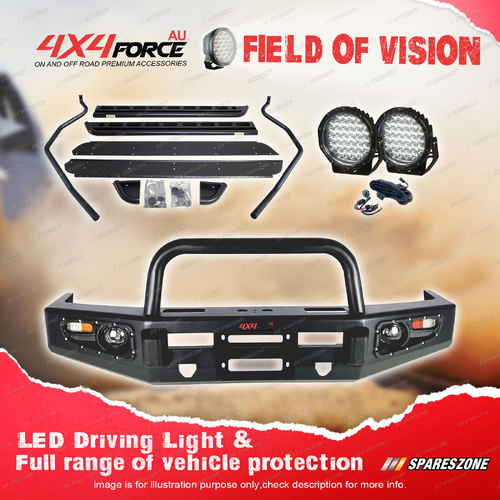 Safari Shield Bullbar Lights Side Steps for Toyota Landcruiser 79 Single Cab