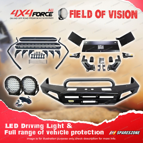 Safari Shield U Loop Bullbar Lights Side Steps for Toyota Landcruiser 105 Series