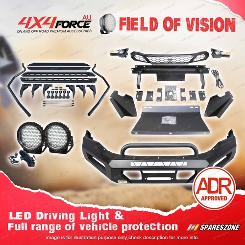 4X4FORCE Safari Shield U Loop Bullbar Lights Side Steps for Isuzu D-max 21-23