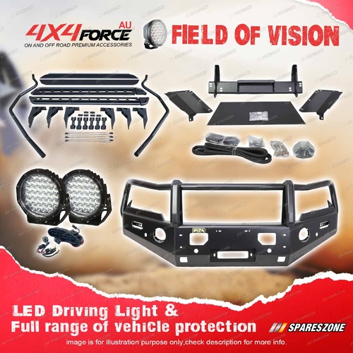 4X4FORCE Armor Bullbar 3 Loop Guard Plate lights Side Steps for Mazda BT50 20-25