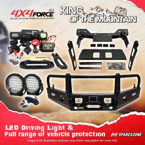 Armor Bumper Bullbar 3 Loop Guard Plate light & Winch for Mazda BT50 11-20