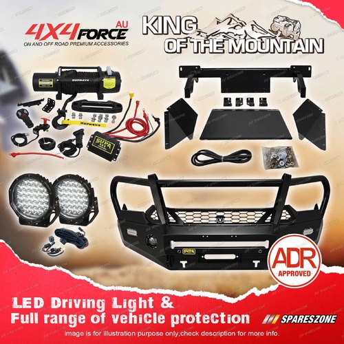 4X4FORCE Premium Armor 3 Loop Bumper Bullbar Lights Winch for Isuzu D-Max 21-23