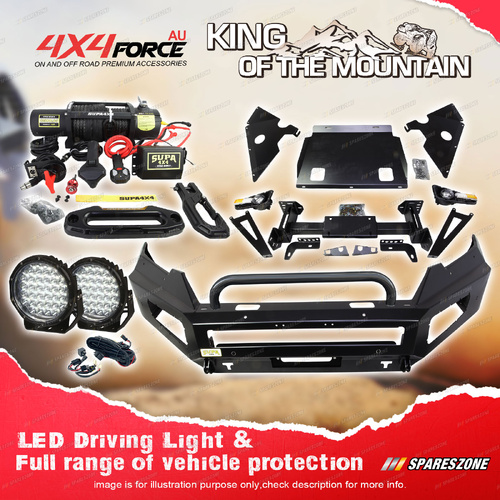 Safari Shield U Loop Bumper Bullbar Lights Winch for Toyota Prado 150 17-23
