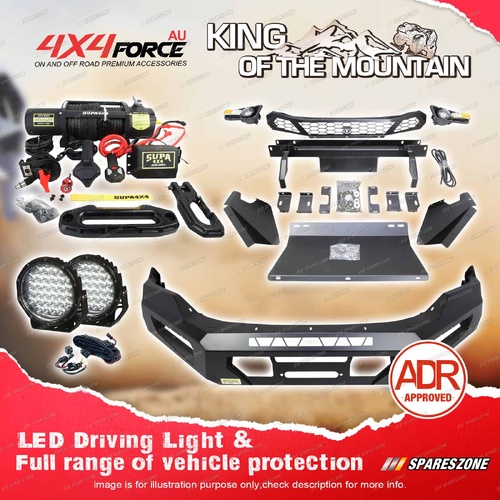 4X4FORCE Ultimate Guard No Loop Bullbar Light Winch for Isuzu D-max 21-23