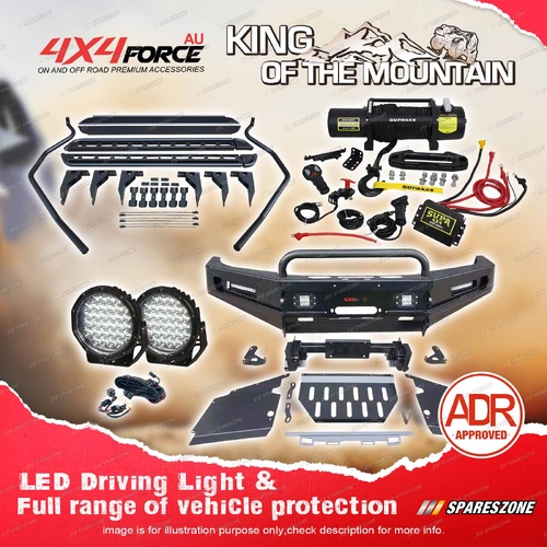 Safari Shield U Loop Bullbar Lights Side Steps Winch for Toyota Hilux Vigo 12-15