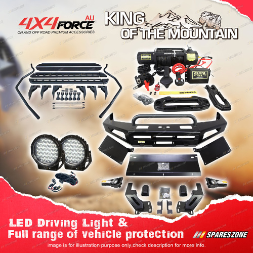 Safari Shield U Loop Bullbar LED Side Step Winch for Toyota Landcruiser 105 Ser