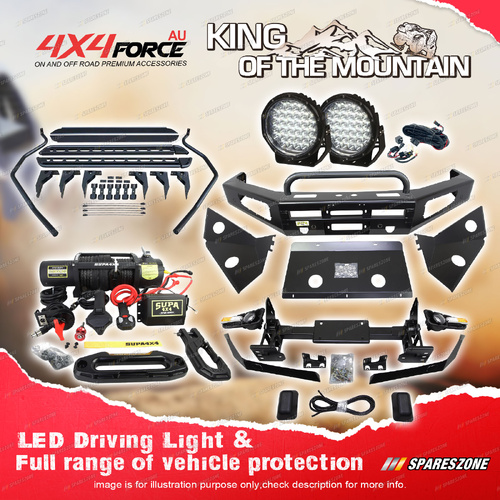 Safari Shield U Loop Bullbar Lights Side Steps Winch for Toyota Landcruiser 200