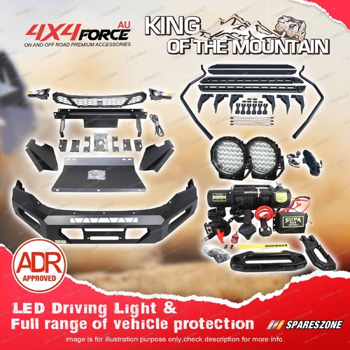 4X4FORCE Ultimate Guard Bullbar Light Side Step Winch for Isuzu D-max 21-23