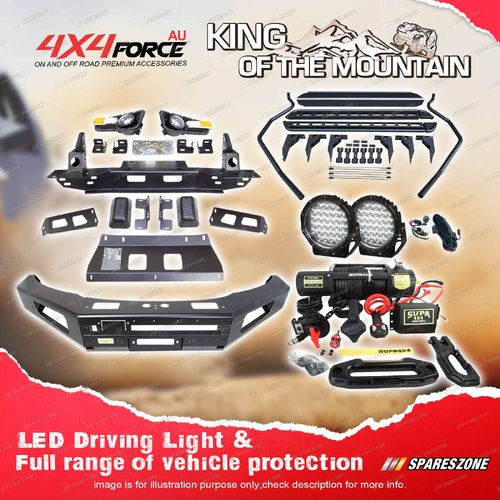 4X4FORCE Ultimate Guard Bullbar Light Side Step Winch for Mazda BT-50 11-20