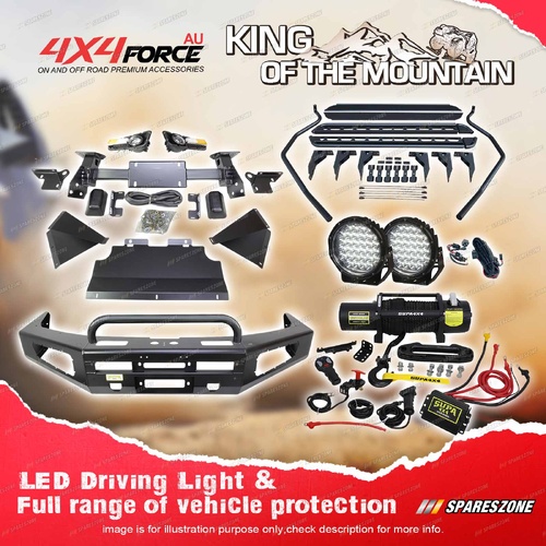 Safari Shield Bullbar Lights Side Steps Winch for Toyota Landcruiser Prado 150