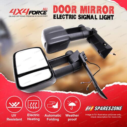 2 x Door Mirrors with Electric Signal Light On Cover for Mitsubishi Pajero 01-On