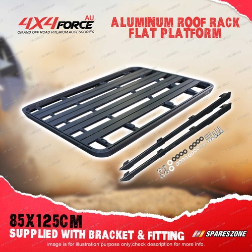 Aluminium 85x125cm Roof Rack Flat Platform with Bracket for Universal Single Cab