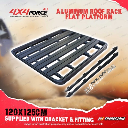 Aluminium 120x125cm Roof Rack Flat Platform with Bracket for Universal Space Cab