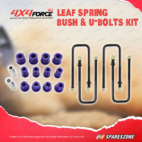 4X4FORCE Leaf Spring U-Bolts + Polyurethane Bush Kit for Holden Colorado 12-ON