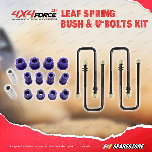 4X4FORCE Leaf Spring U-Bolts + Polyurethane Bush Kit for Mitsubishi Triton MQ MR