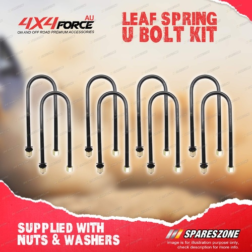8 Pcs Front + Rear Leaf Spring U-Bolts for Toyota Landcruiser FJ HJ 45 47 80-86