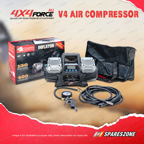4X4FORCE V4 Air Compressor with Digital Gauge Power Tire Inflator