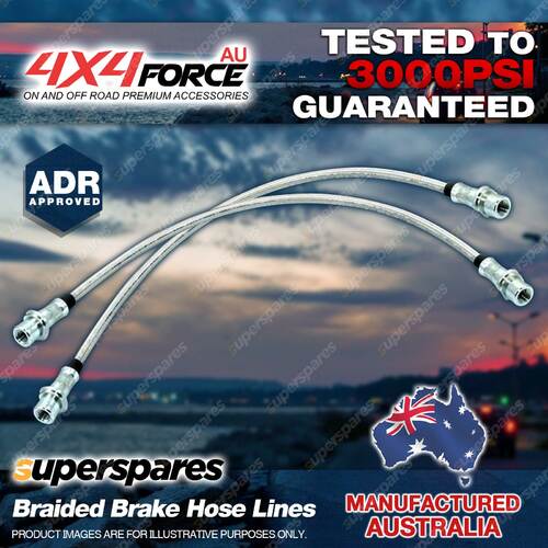 2 Rear Braided L+R Brake Hoses Lines for Toyota Landcruiser HZJ105 HZJ 76 78 79