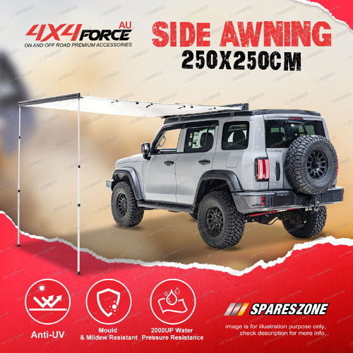 4X4FORCE 2.5mx2.5m Semi Automatic Side Awning Universal Cars 4WD Waterproof